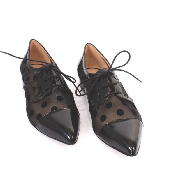 Luca Grossi 567 Black Patent Leather / Mesh Classic Flat Shoe - Picture 2 of 8